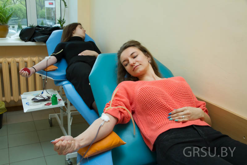 ФОТОФАКТ: В ГрГУ имени Янки Купалы стартовала акция безвозмездной добровольной сдачи крови